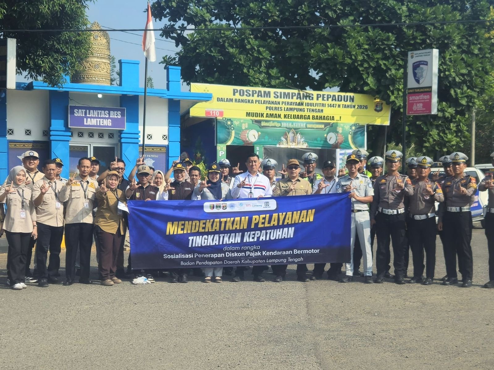 Jasa Raharja Bersama Tim Pembina Samsat Gelar Operasi Gabungan dan Sosialisasi Keringanan Pajak di Lampung Tengah